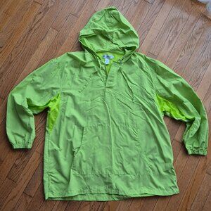 Coolibar Quality Sun Protection Lime Green Nylon Mesh Hoodie Pullover L and XL